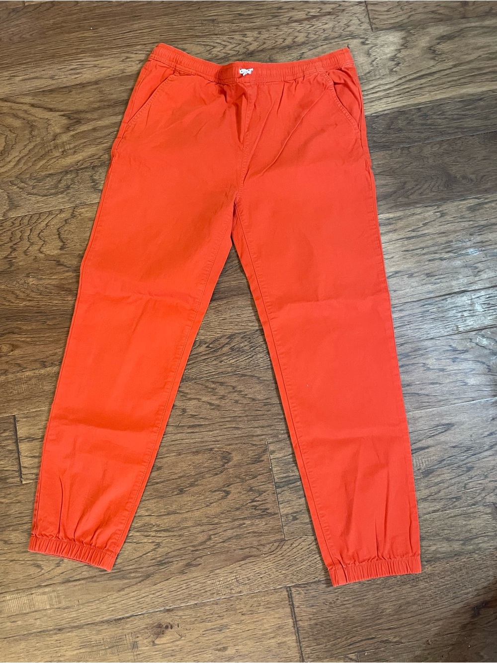 Bright Orange Lands End Elastic Hem Jogger Pants